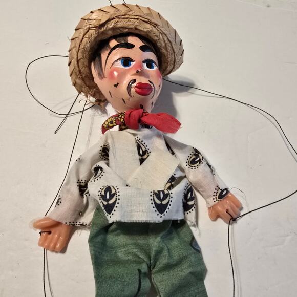 Mexican Marionette Puppet Man String Puppet ~14" - Picture 3 of 9